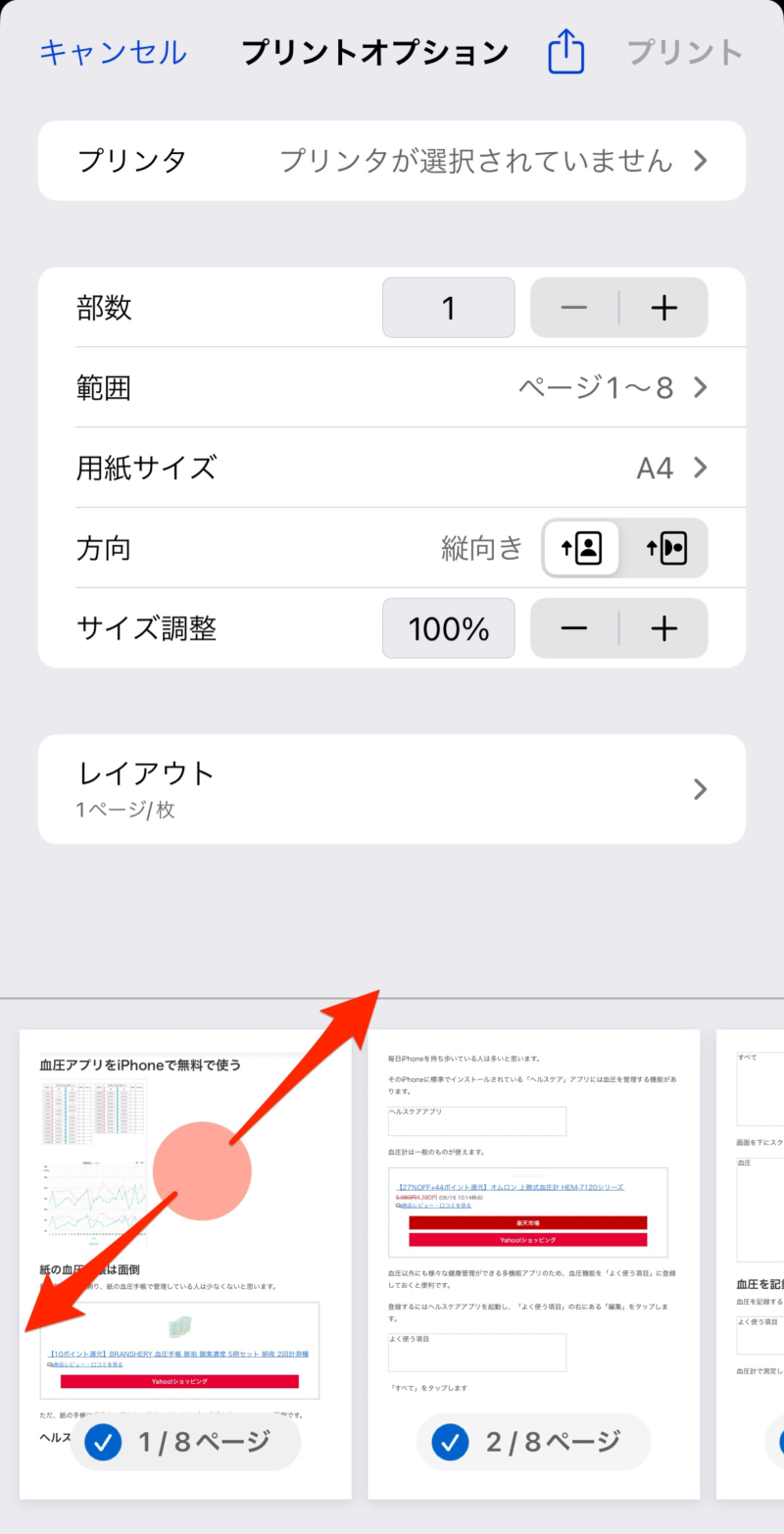 プリントオプション
