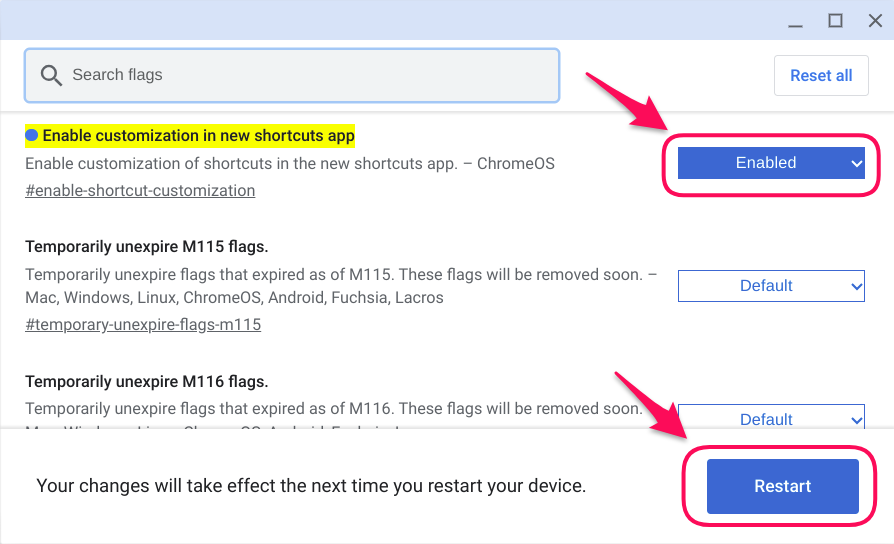 Enable customization in new shortcuts app