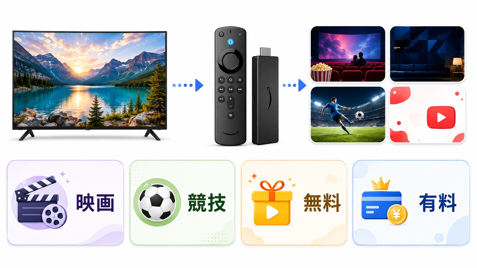 Fire TV Stick 4K Plusで動画配信サービスを選ぶ図