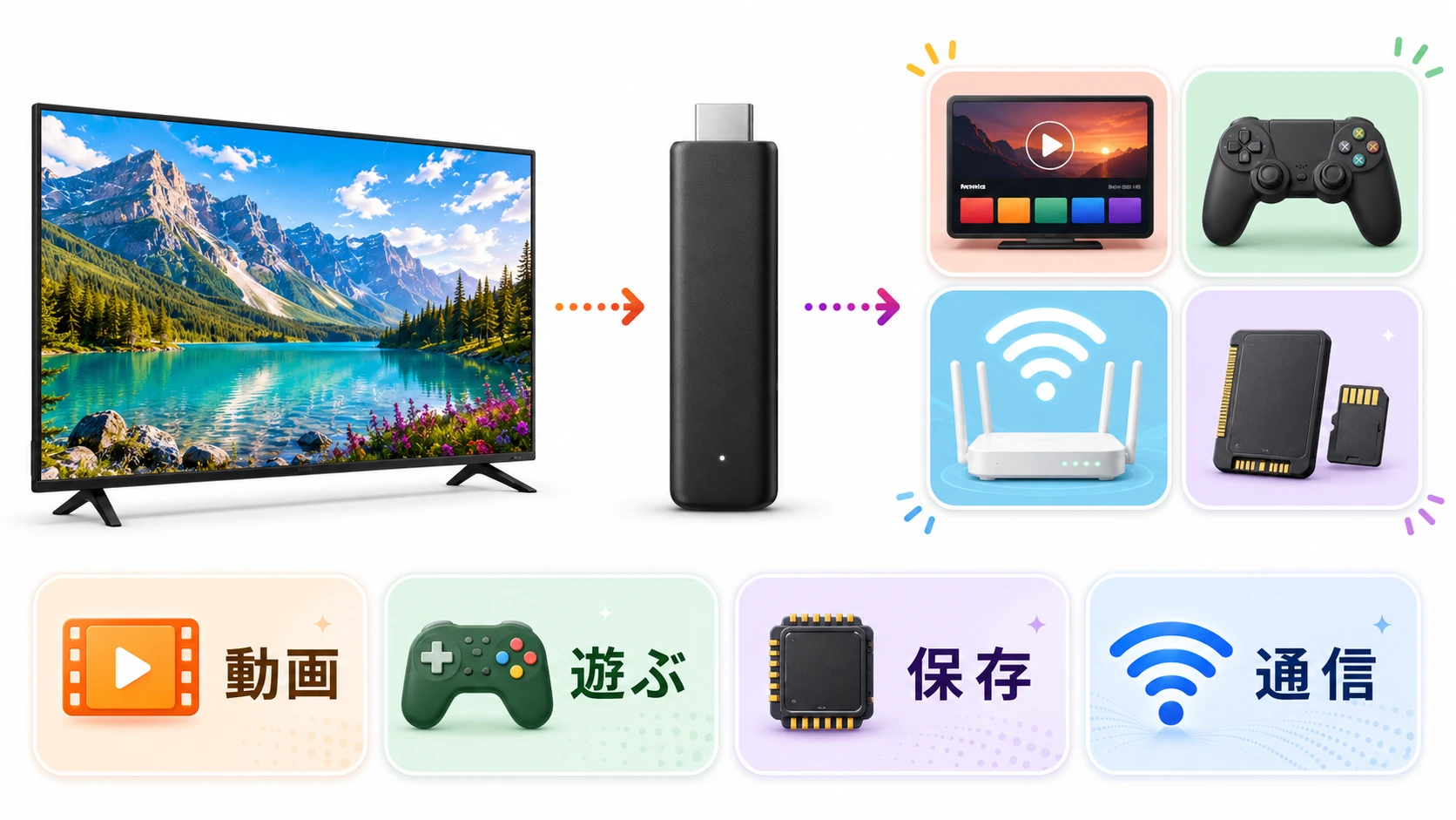 Fire TV Stick 4K Maxで動画とクラウドゲームを使い分ける図
