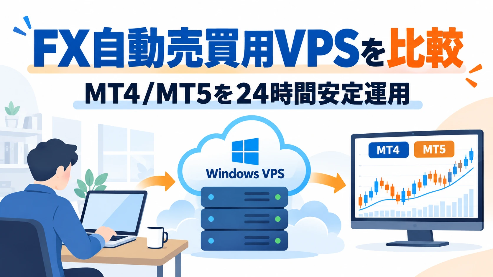 FX自動売買用VPSでMT4/MT5を24時間動かす比較図