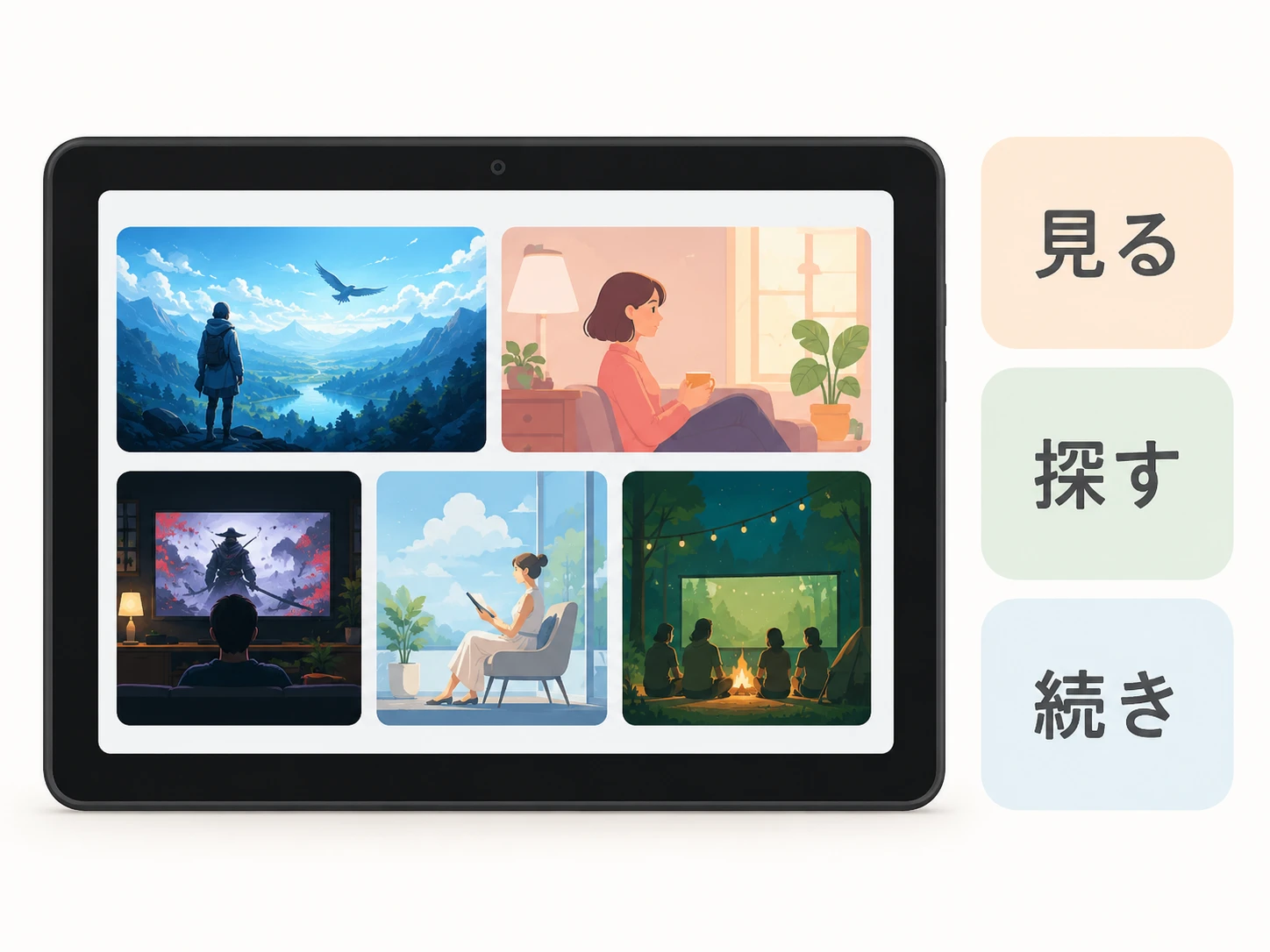 Fire HD 10で動画アプリを選ぶ説明図
