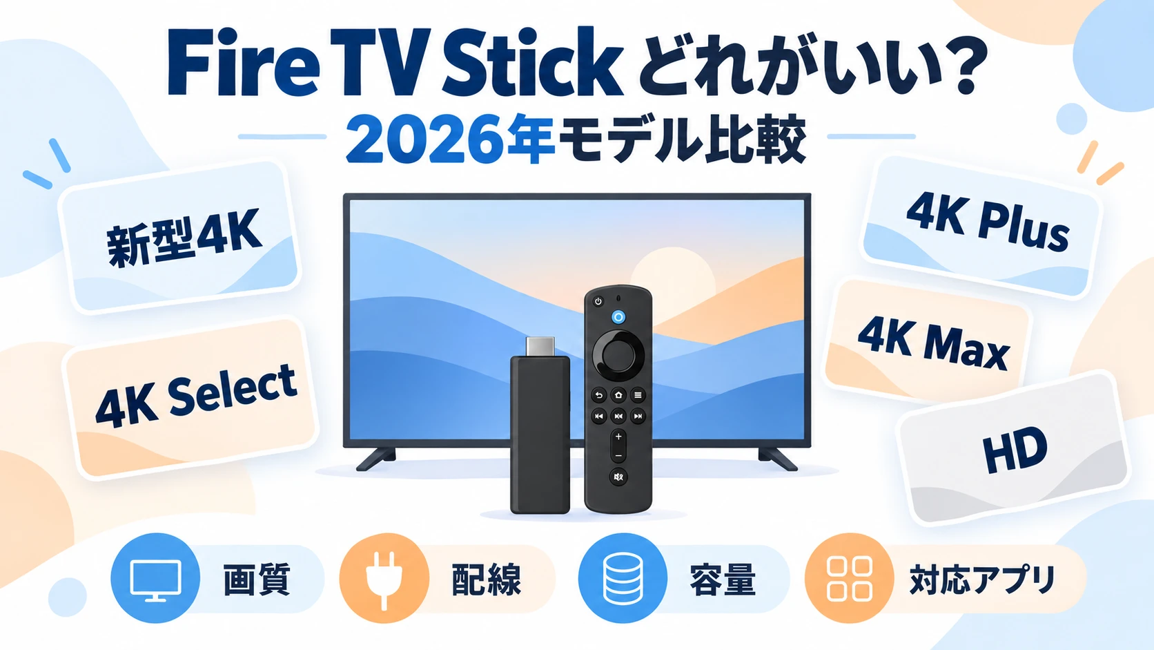 Fire TV Stickの新型4K、4K Select、4K Plus、4K Max、HDを用途で選ぶ比較ガイド