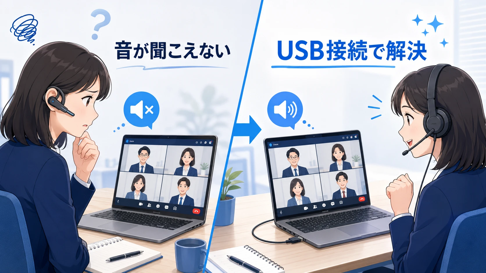 TeamsでBluetoothヘッドセットの音が聞こえない時の解決方法