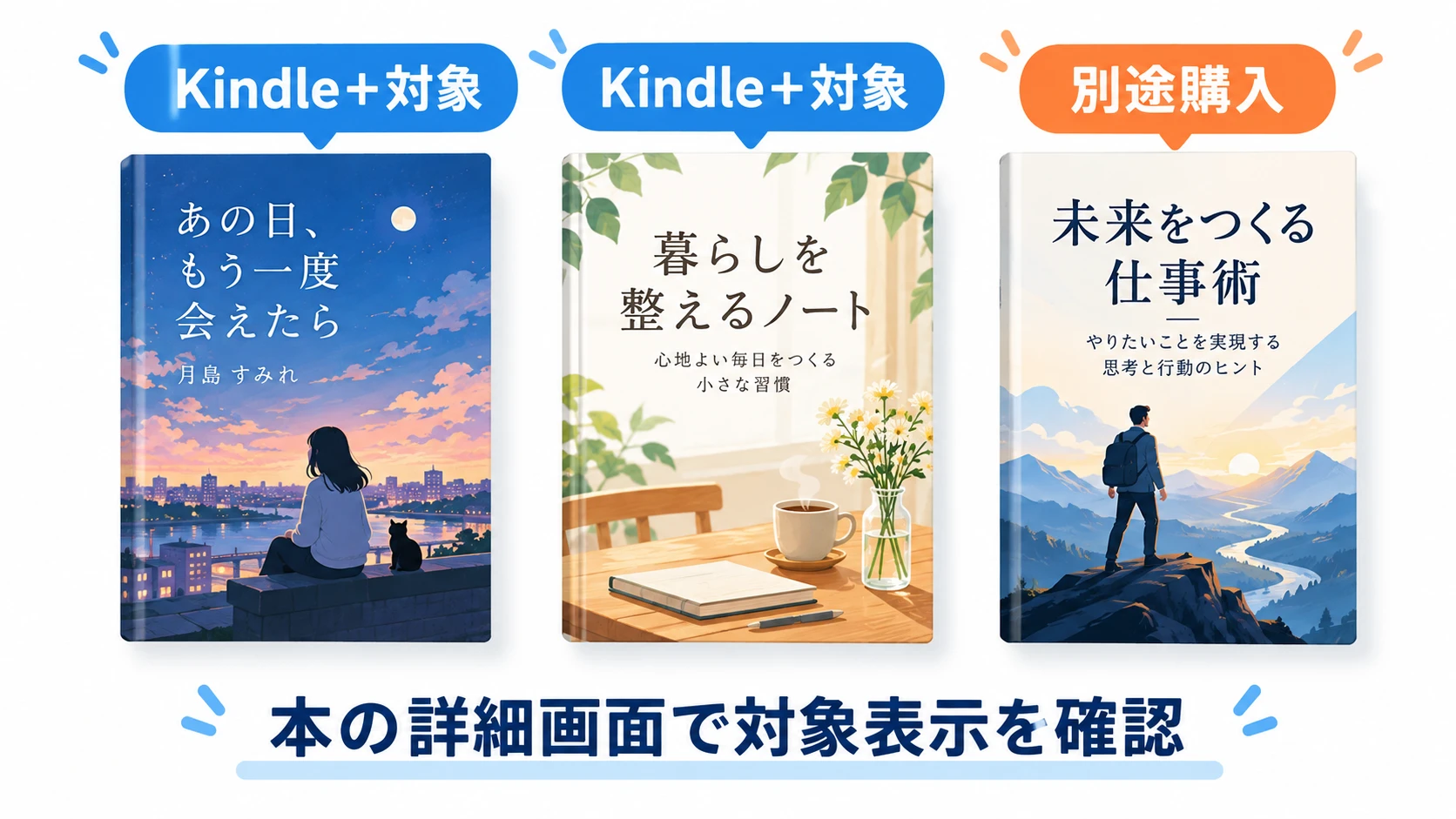 Kindle+読み放題対象本と別途購入が必要な電子書籍の違い