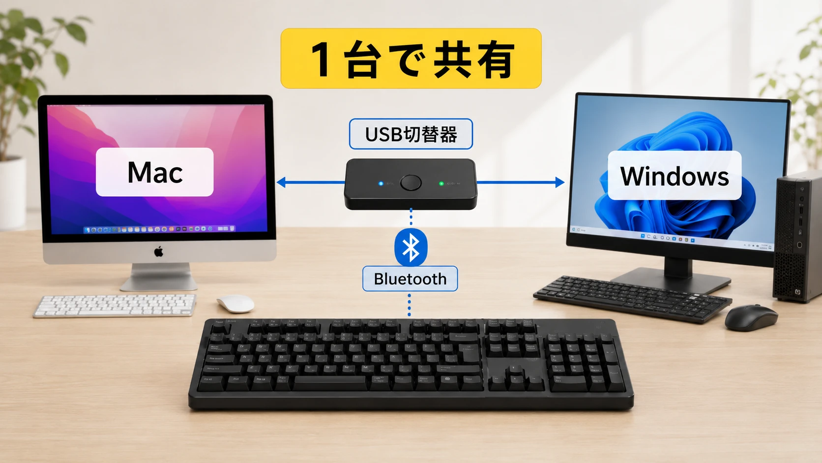 1台で共有