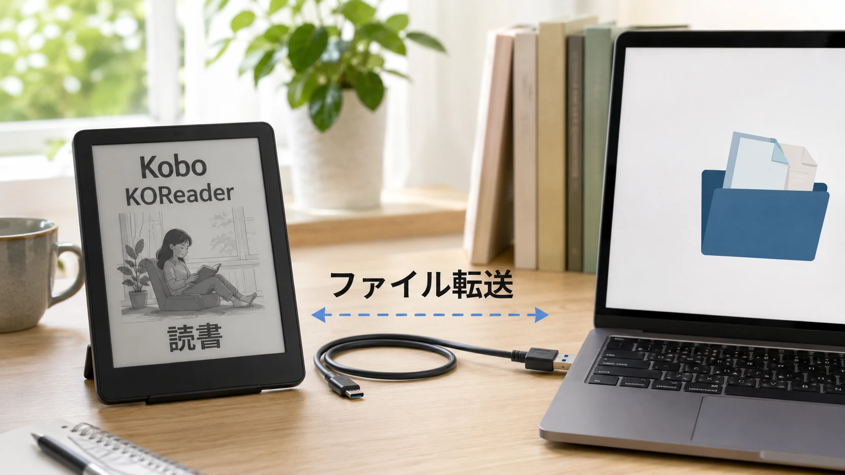 KoboでKOReaderを使うイメージ