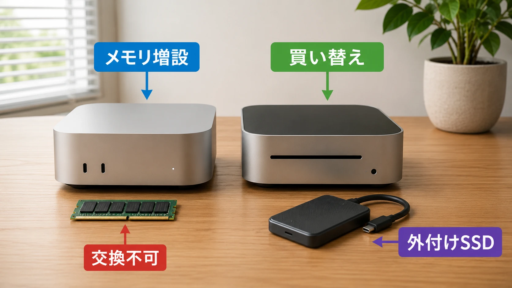 Mac miniのメモリ増設はできる? M4/M2/M1は交換不可、Intel旧型だけ対応