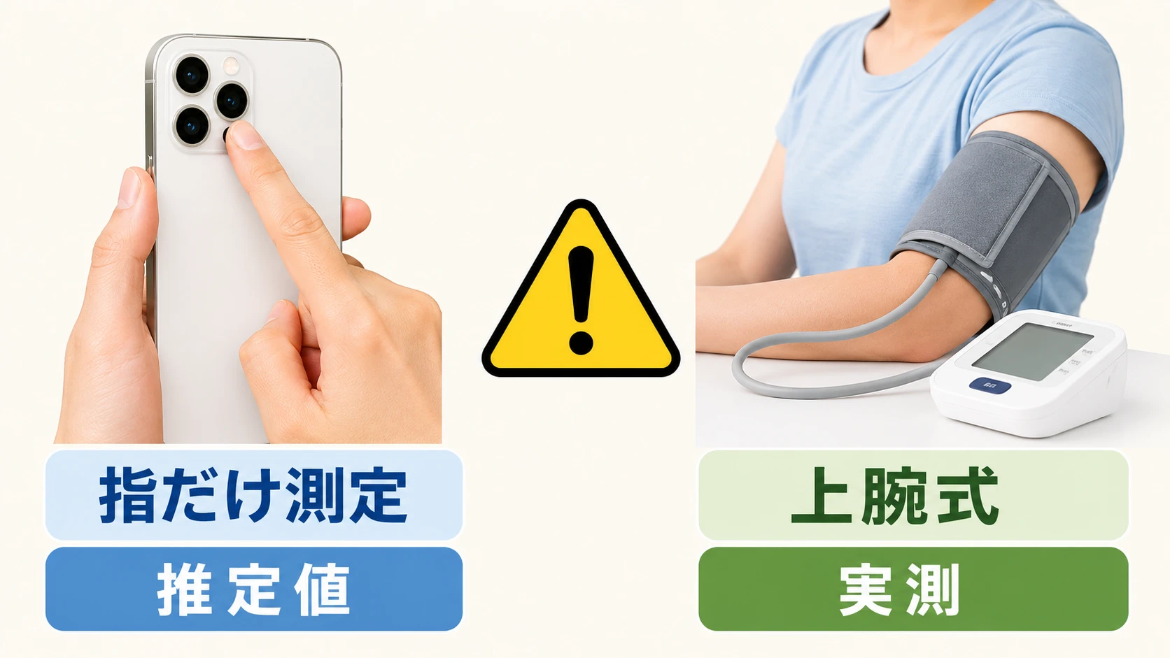指だけで測る血圧アプリと上腕式血圧計の違い