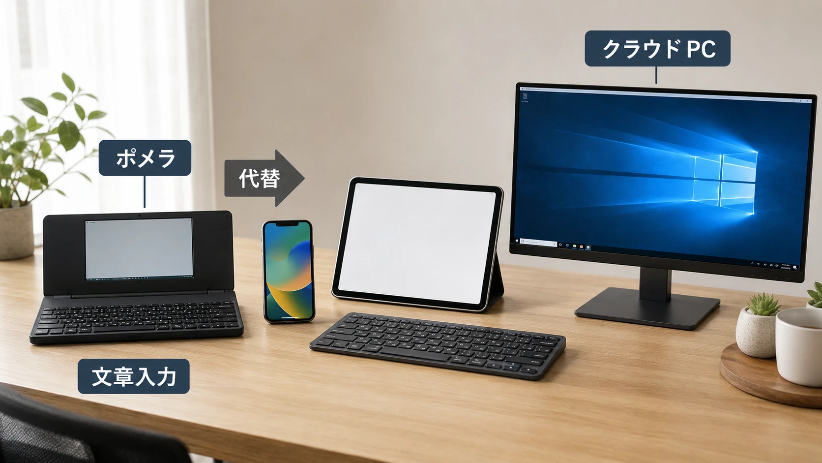 ポメラみたいな代替端末を比較するイメージ