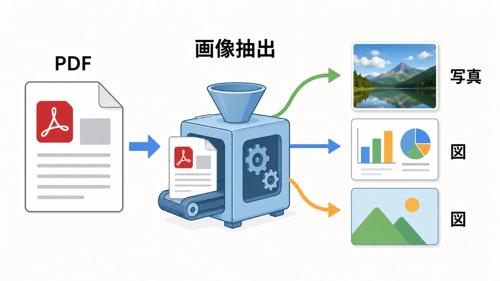 PDFから画像や図を抽出して保存する流れ