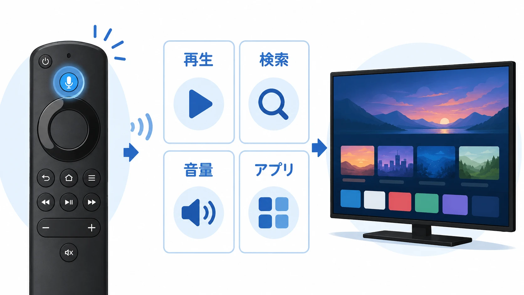 アレクサ音声コマンド一覧表の説明図