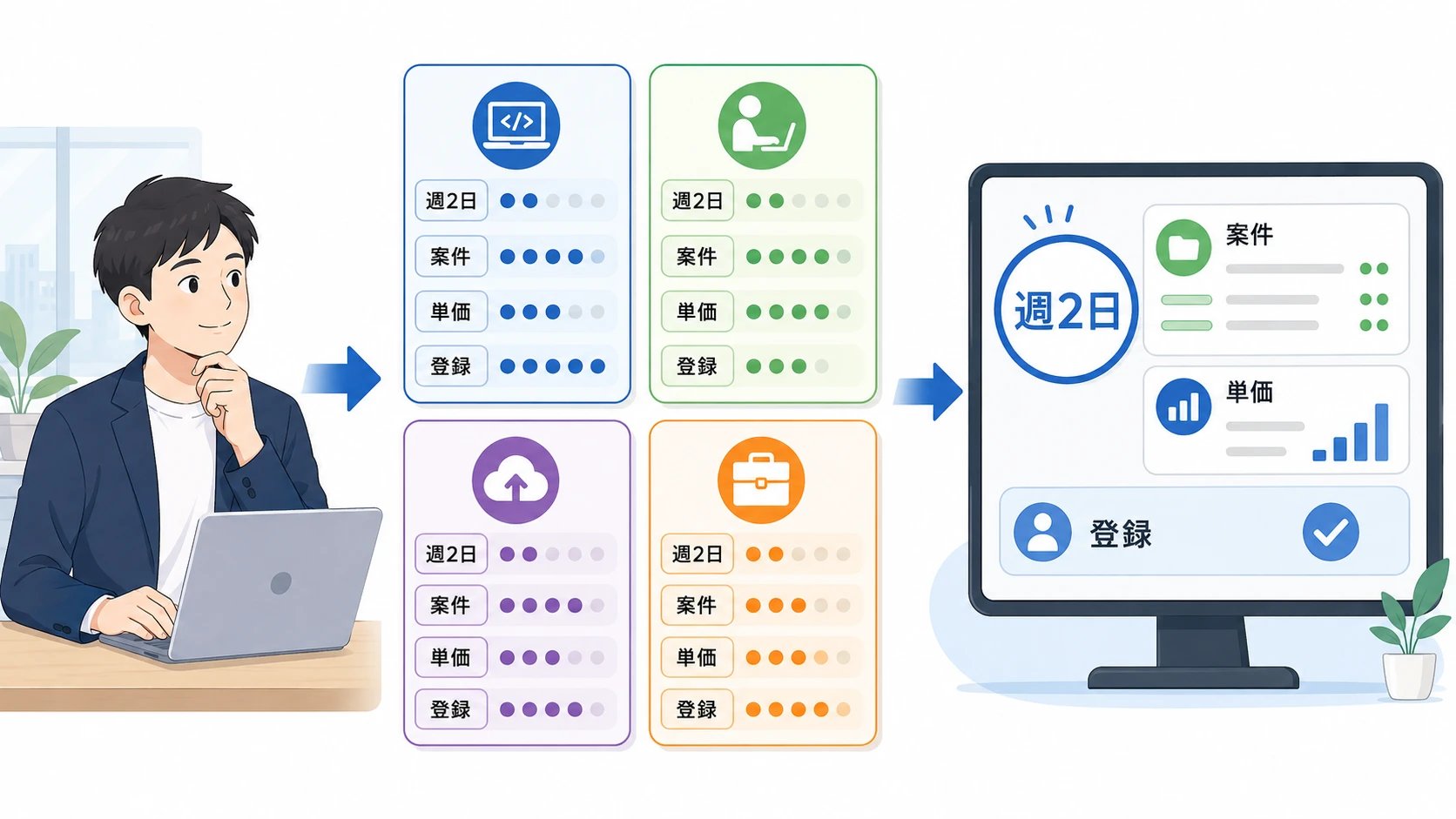 ITプロパートナーズで週2日から案件を確認するフリーランスエンジニアの比較図