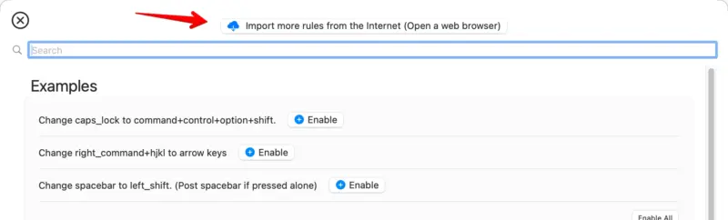 Import more rules from the Internet (Open a web browser)