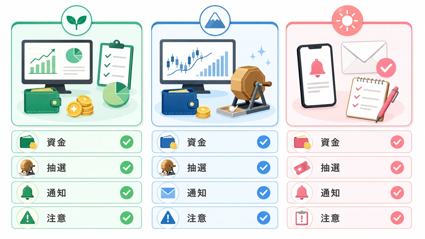 IPO向け証券口座3社の比較カード