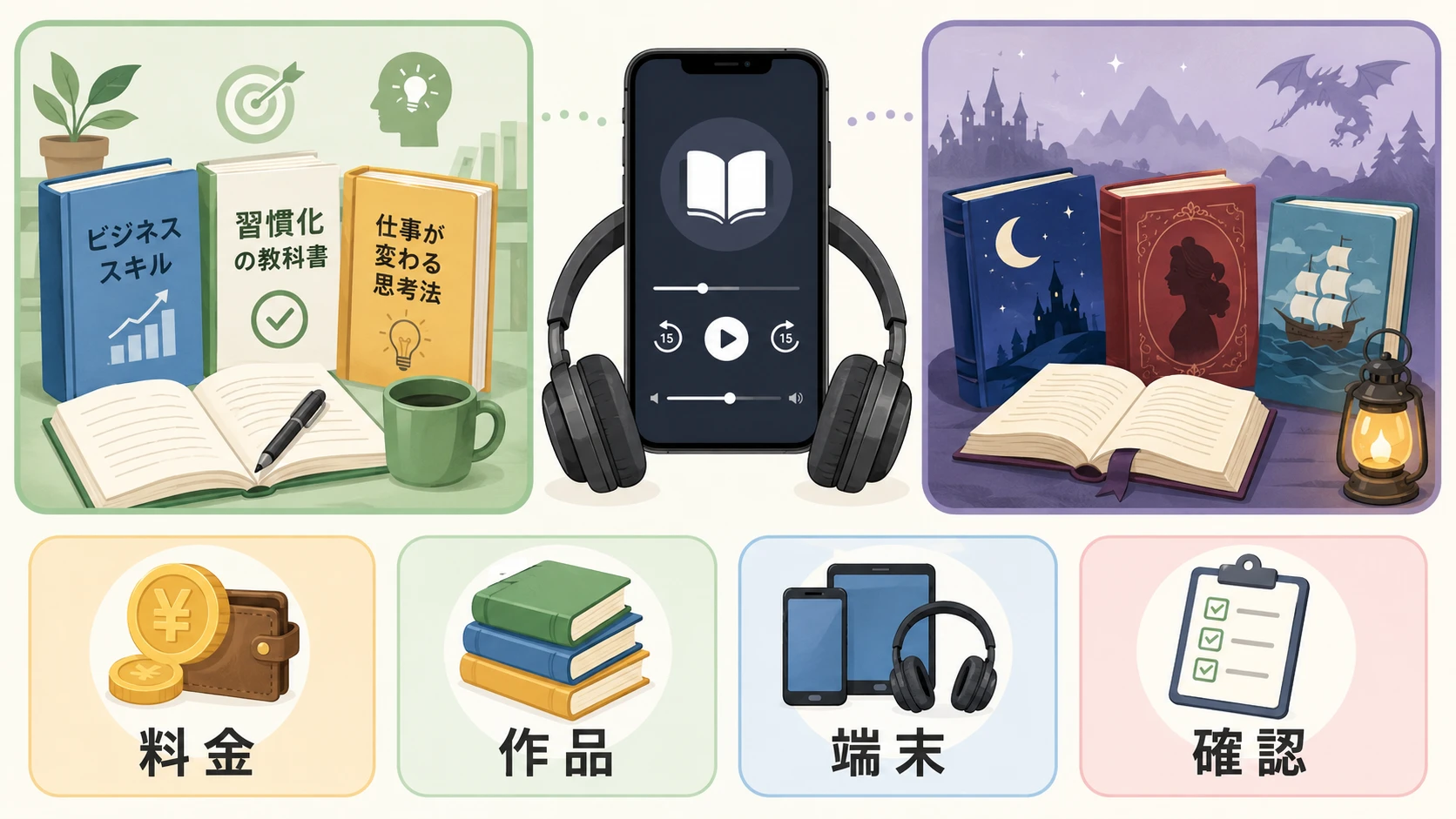 audiobook.jpとAudibleの選び方
