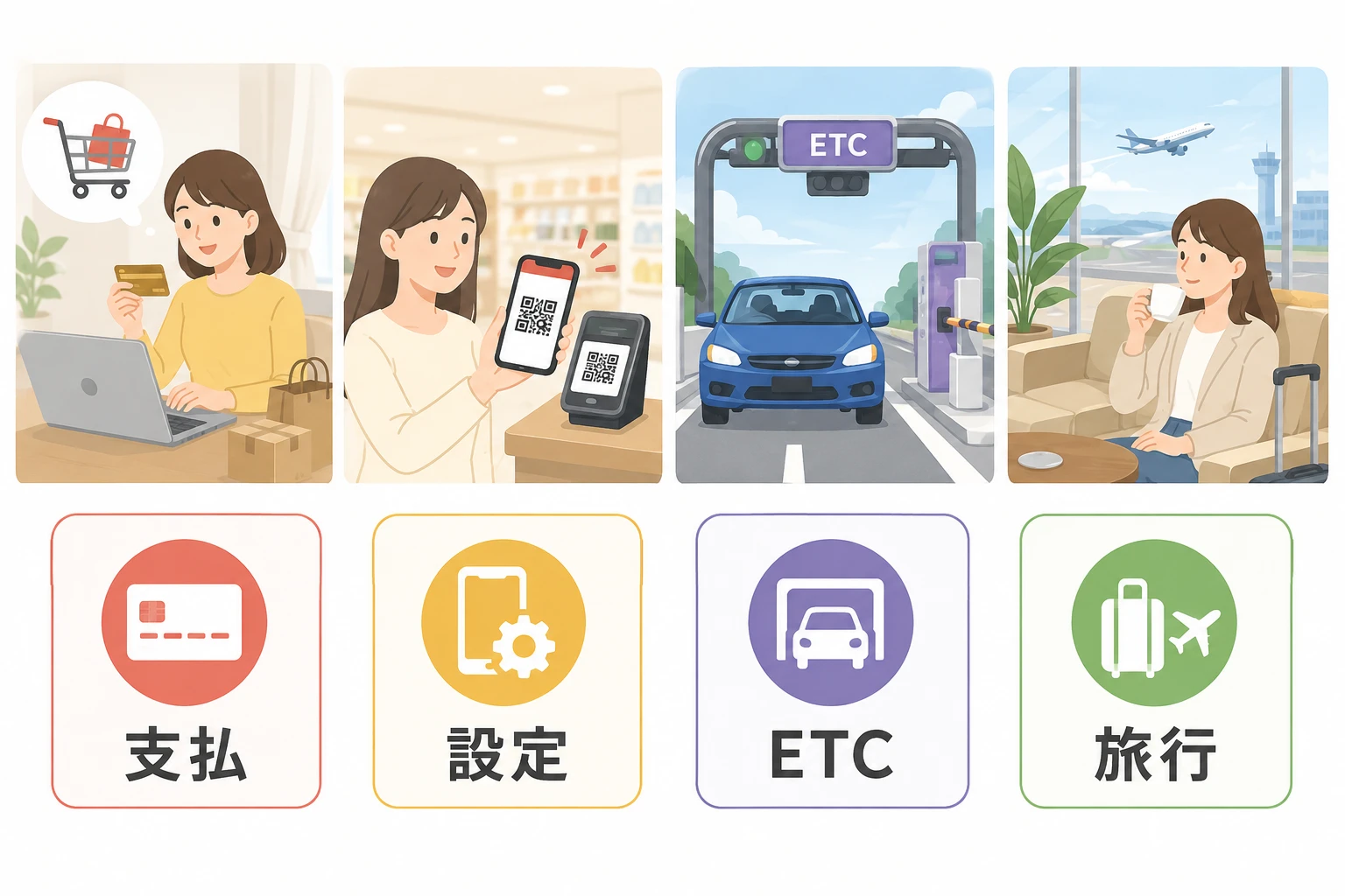 楽天ゴールドカード発行後に楽天市場、楽天ペイ、ETC、旅行支払いを設定する流れ