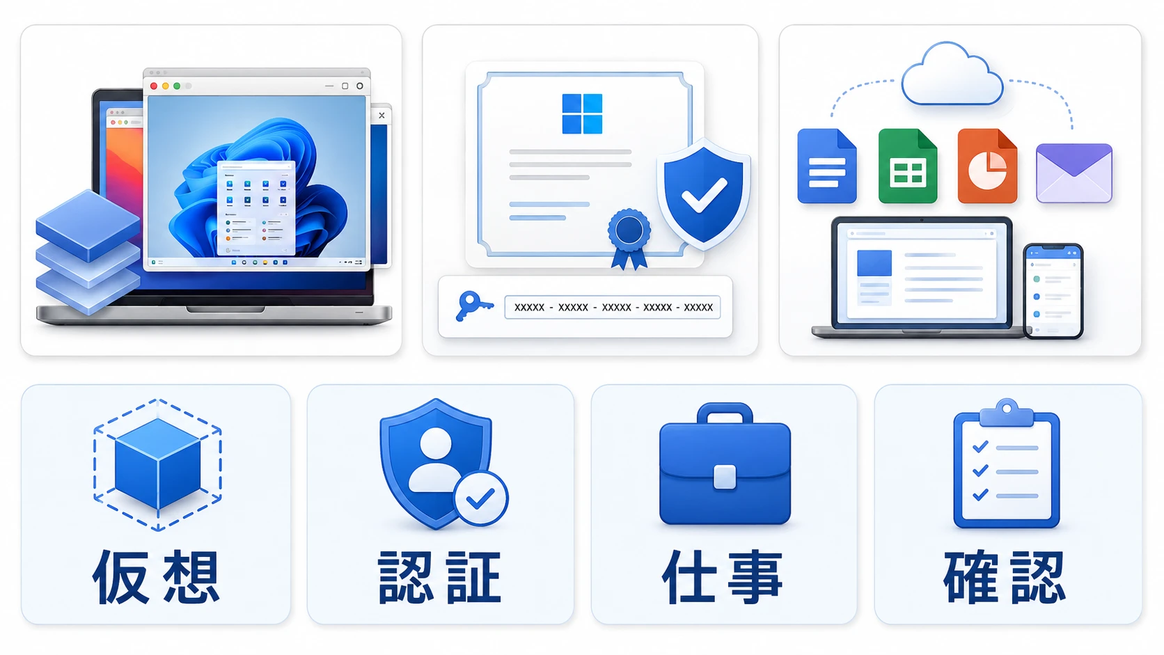 Parallels DesktopとWindowsライセンスの違いを説明する図