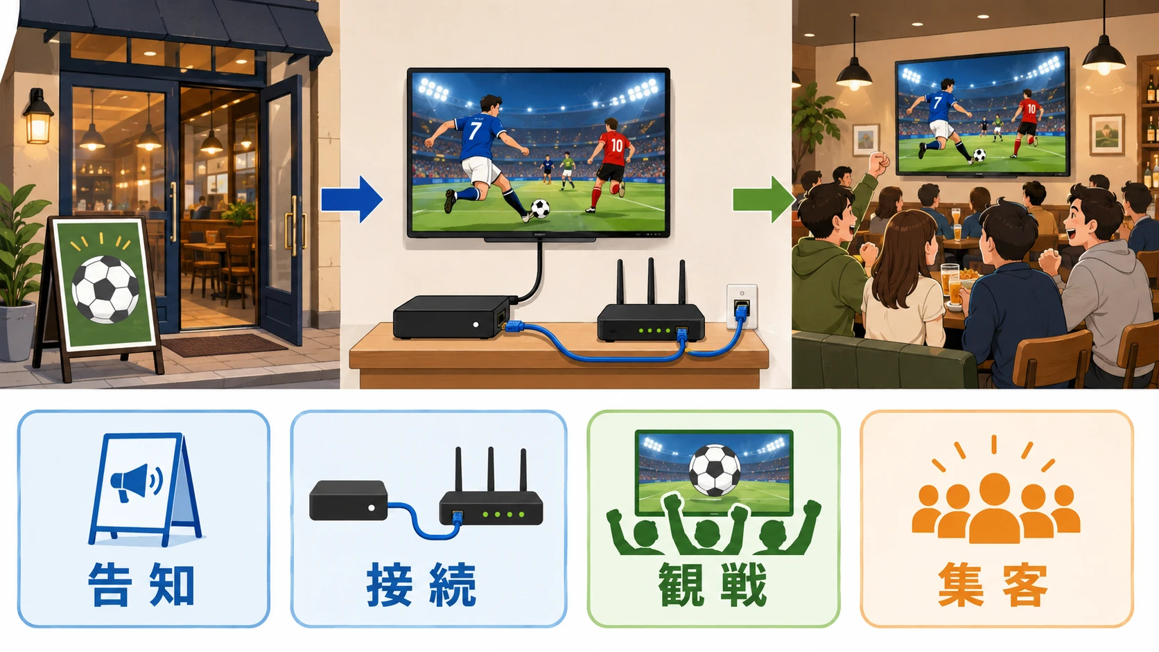 店舗でDAZN for BUSINESSを流す構成図