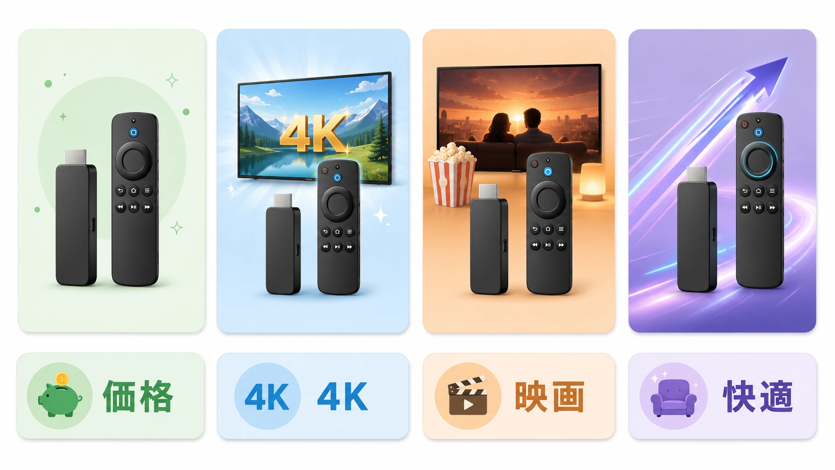Fire TV Stickのおすすめモデル比較図