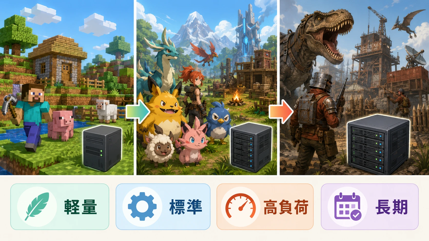 XServer VPS for Gameのゲーム別おすすめプラン表