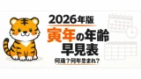 寅年の人は2026年に何歳？何年生まれ？西暦・和暦・年齢早見表