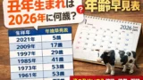 丑年（うし年）は2026年に何歳？丑年生まれの年齢早見表【何年生まれかすぐ分かる】