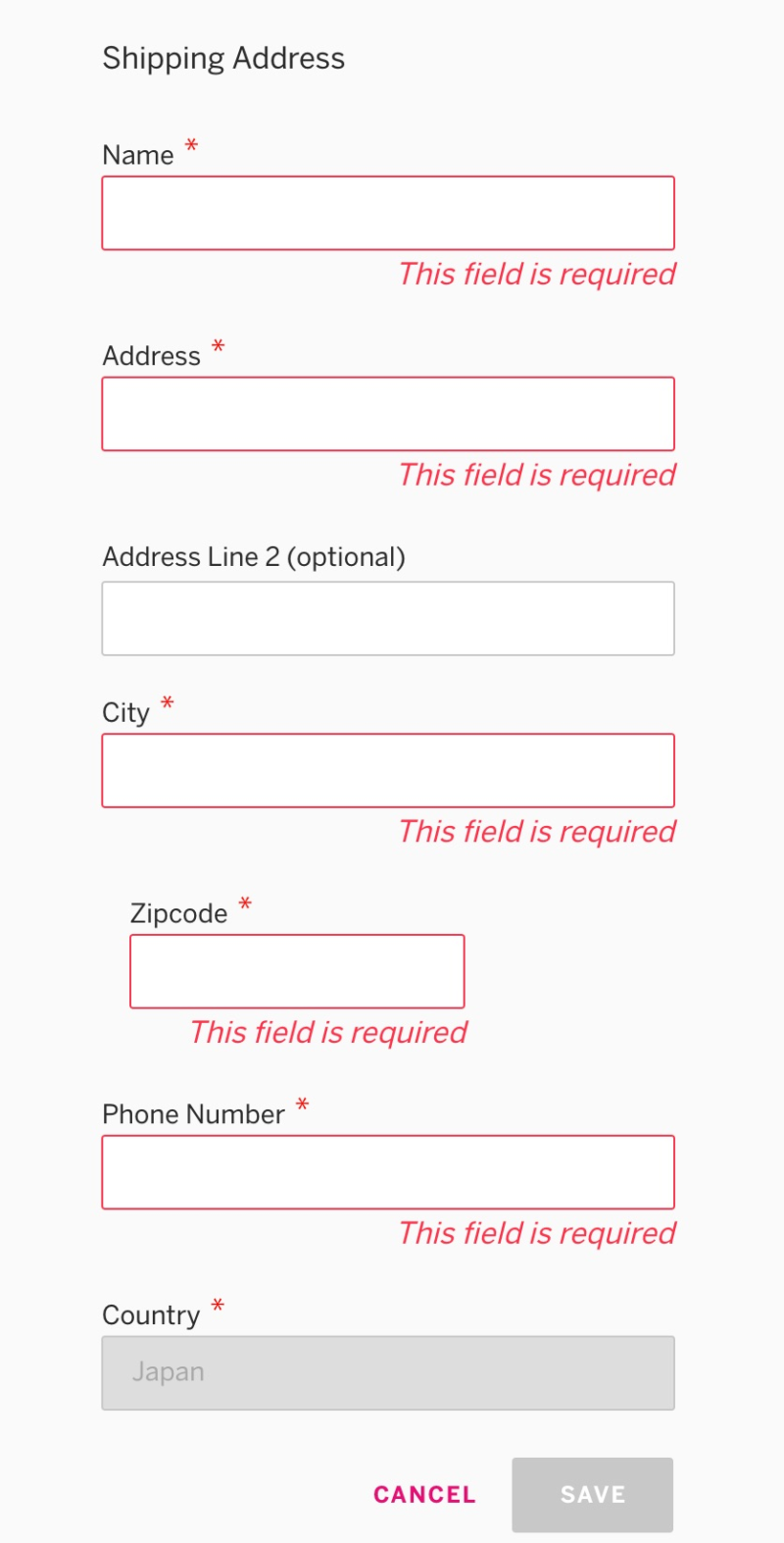 Shipping Address