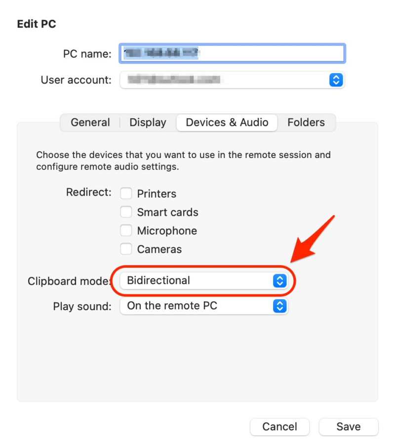 Clipboard mode