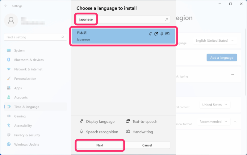 Choose a language to install