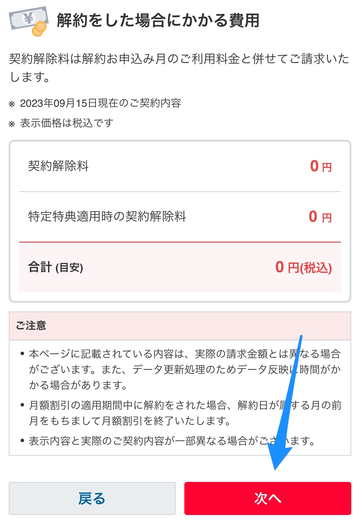 解約をした場合にかかる費用